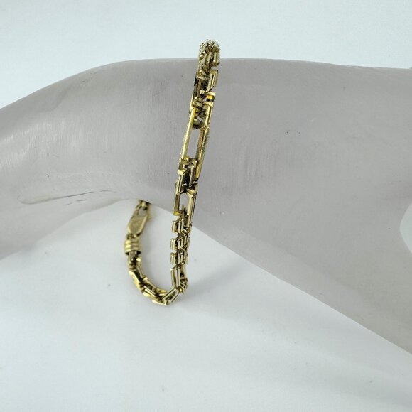 14K yellow gold 3.8mm fancy link bracelet 8.0" 8.7g JR9504
